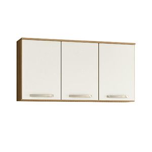 Armário Aéreo 3 Portas 1,20m Freijó Off White Cristal Bit Nicioli