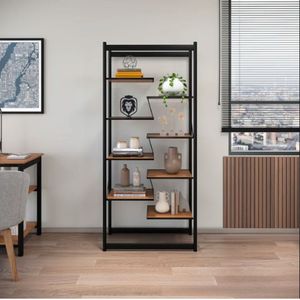 Estante Estilo Industrial Moderna Innovare Com 8 Prateleiras Canela