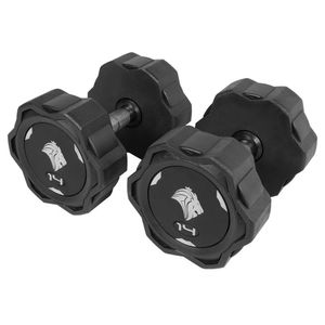 Par De Dumbbells 14kg Lion Monobloco Em Aço Maciço Injetado