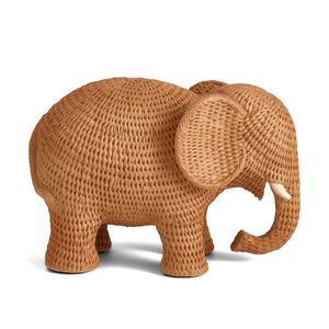 Decoração Elefante Marrom Em Poliresina