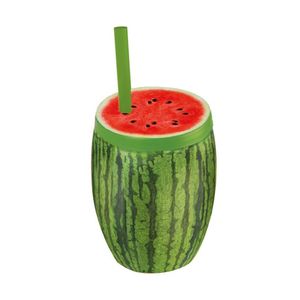 10 Copos Decorativo Com Canudo Festa Havaiana Fruta