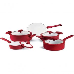 Conjunto De Panelas Indução 5 Peças Vermelho - Hércules