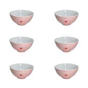 Kit 6 Bowl Lamour 440ml Rosa Etilux Pcln173rs