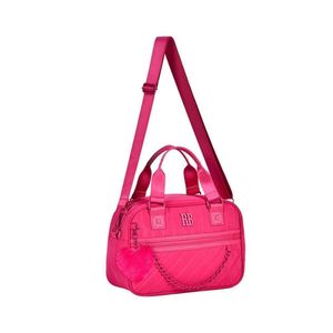 Bolsa Baú Rosa Feminina Rebecca Bonbon Transversal Corrente Rb2972pk