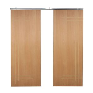 Porta Dupla De Correr P- Verniz Frisada F05 - 210x140