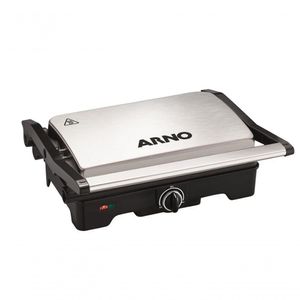 Grill Arno Dual Gnox Com Antiaderente Preto E Inox 127v