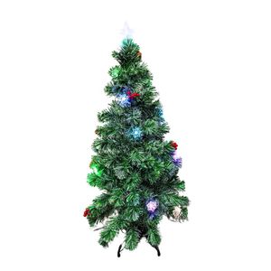 Árvore De Natal Fibra Optica Pinha E Cerejinha 1,20m Dn120