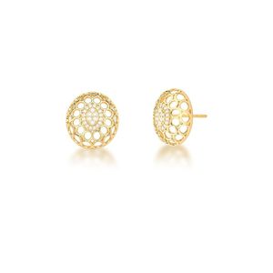 Brinco Oval Luxo Com Zirconias Banhado Em Ouro 18k