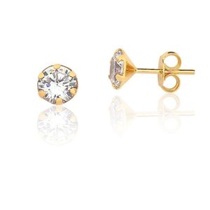 Brinco Ponto De Luz 8mm Banhado Em Ouro 18k