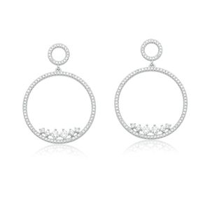 Brinco De Festa Luxo Gigi Com Zirconias Em Ródio