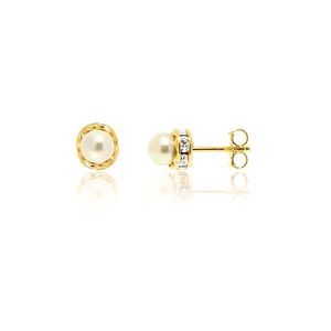 Brinco De Pérolas Com Strass Beatrice Banhado Ouro Semijoia