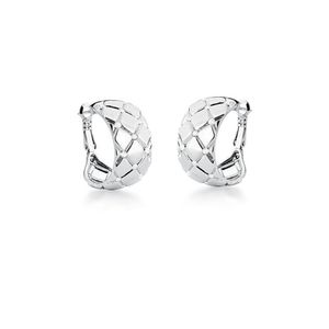 Brinco De Argola Carine Com Micro Zirconias Banhado Em Ródio