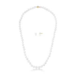 Conjunto Colar E Brinco De Pérolas Shell Marianna Banhado Ouro 18k