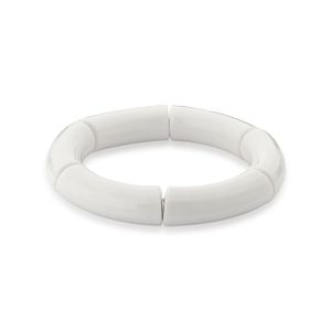 Pulseira Bijuteria Com Acrílico Na Cor Branca