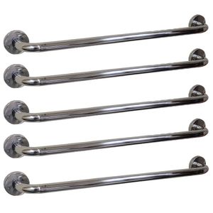 Alça Apoio Kit 5 Uni Aço Inox 50cm Idoso Acessibilidade Pcd Cadeirante Gestante Suporte Anti Queda Banho Box Banheiro