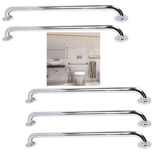Alça Apoio 60cm Inox Barra Suporte Anti Queda Kit 5 Uni Idoso Criança Cadeirante Pcd Banheiro Escada Box Casa Corrimao