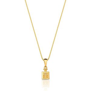 Colar Com Pingente De Perfume Com Zirconia Banhado Ouro