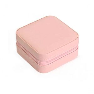 Porta Jóias Em Courino Rosa Estojo