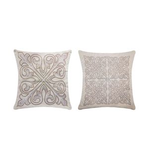 Capa Para Almofada Grécia 1 Peça 45cm X 45cm 60% Algodão - 40% Poliéster Tecido Jacquard Com Zíper - Cáqui