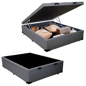 Cama Box Baú Casal Sintético Sereneprime 138x188x44 Cinza