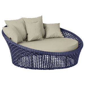 Chaise Hungria Pintura Preta Corda Náutica E7 Trama Original Azul