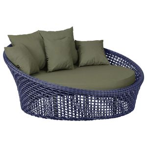 Chaise Hungria Pintura Preta Corda Náutica E13 Trama Azul