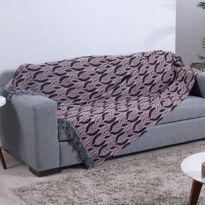 Xale Para Sofá Com Franja Luxor 1 Peça 2,10m X 1,35m 60% Algodão 40% Poliéster Tecido Jacquard - Rosê Corrente
