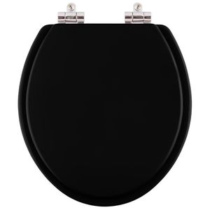 Assento Sanitário Poliéster Soft Close Leiria Preto Para Vaso Luzarte