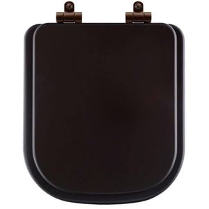 Assento Sanitário Poliéster Soft Close Piano Marrom Fosco Para Vaso Deca Com Ferragem Marrom