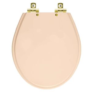 Assento Sanitário Soft Close Ravena Rosa Floral Para Vaso Deca Com Ferragem Dourada