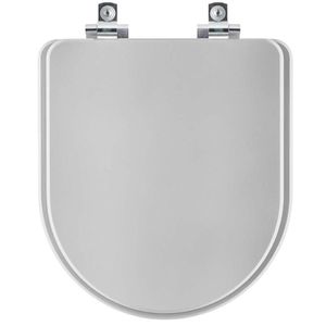Assento Sanitário Soft Close Omega Cinza Real Para Vaso Deca