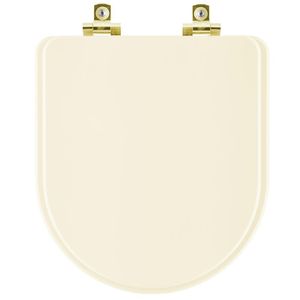 Assento Sanitário Soft Close San Remo Marfim Para Vaso Hervy Com Ferragem Dourada