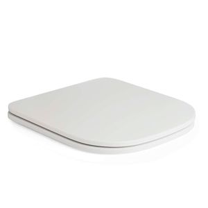 Assento Sanitário Poliéster Antibacteriano Quadra Branco Para Vaso Deca Com Ferragem Dourada