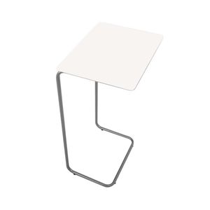Mesa De Apoio Lateral Para Sofá Com Base De Metal ,tampo Branco-cromado