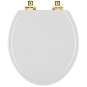 Assento Sanitário Soft Close Twister Cinza Claro Para Vaso Hervy Com Ferragem Dourada