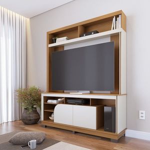Estante Home Para Tv Até 65 Polegadas 2 Portas Belaya Freijó / Off White