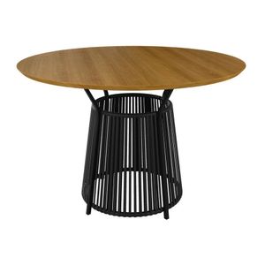 Mesa Redonda Mdf 120 X 120 X 90cm Roma Preto-marrom