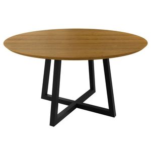 Mesa Redonda Mdf 150x150x80cm Colisei Preto-marrom