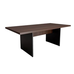 Mesa Reta Para Escritório Pé Painel Nogal/preto