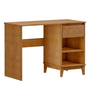 Mesa Escrivaninha 1 Gaveta Mdf 110 Cm 2806 Milani Store Freijo