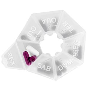 Porta Comprimidos Semanal Suplementos 7 Divisorias Caixa Medicamentos Organizador Com Tampa