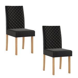Kit 2 Cadeiras Para Sala De Jantar Elegance Mel-preto