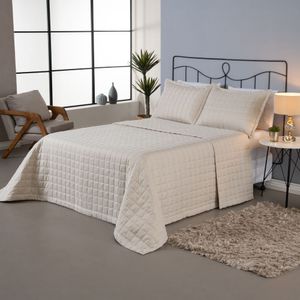 Kit Cobre Leito Matelado Dupla Face Soft 3 Peças Casal 100% Poliéster - Areia