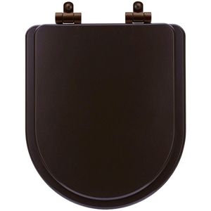 Tampa De Vaso Poliéster Com Fechamento Lento Level Marrom Fosco Para Louça Deca Com Ferragem Marrom