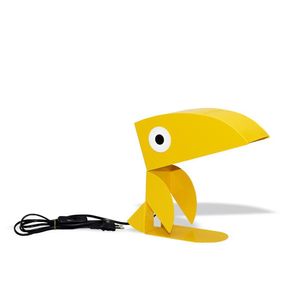Luminaria Infantil Tucano Abajur Criança Bebe Decorativo Zoo Quarto Escritorio Amarelo Bivolt