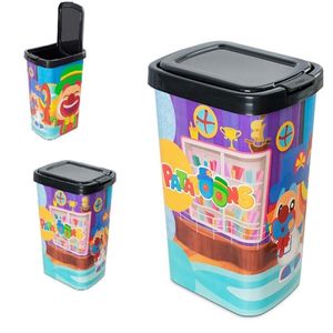 Lixeira Infantil Patati Patata Com Tampa Clik Cesto De Lixo 9 Litros Quarto Criança Casa Pia Banheiro Escritorio Luxo
