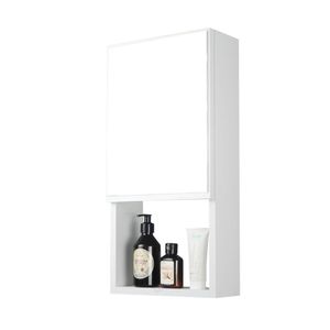 Armário Para Banheiro Com Espelho Mênfis Branco 27cm