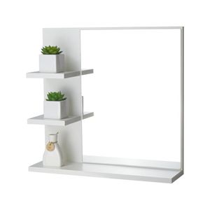 Armário Para Banheiro Com Espelho Viena Branco 45cm