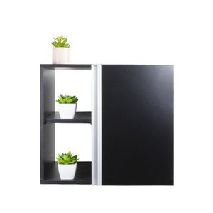 Conjunto Gabinete Para Banheiro Preto 55cm Sem Cuba Harpia