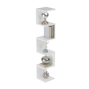 Prateleira De Canto Lyra 5 Nichos Decorativos Branco Para Sala Quarto Livros